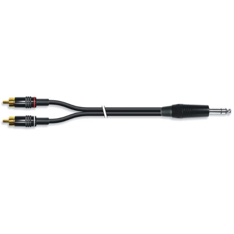 Cable de Audio Jack 6.3mm Estéreo Macho a 2 x Rca-macho con Conectores Metálicos - De distintas medidas