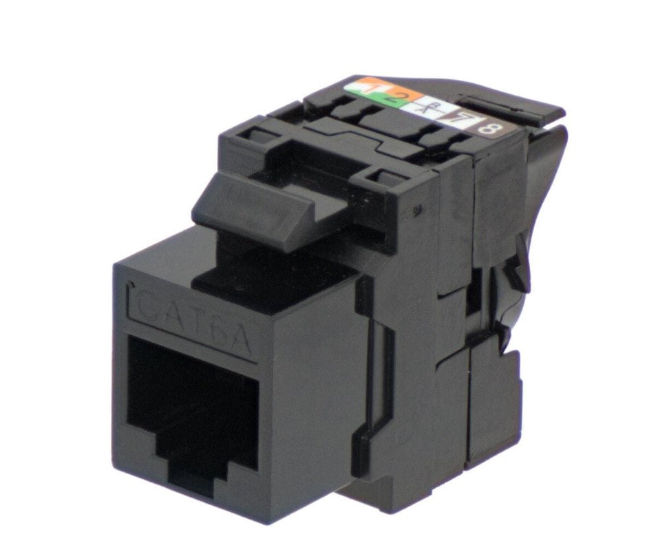 RJ45 UTP Keystone Cat.6A Negro sin herramientas