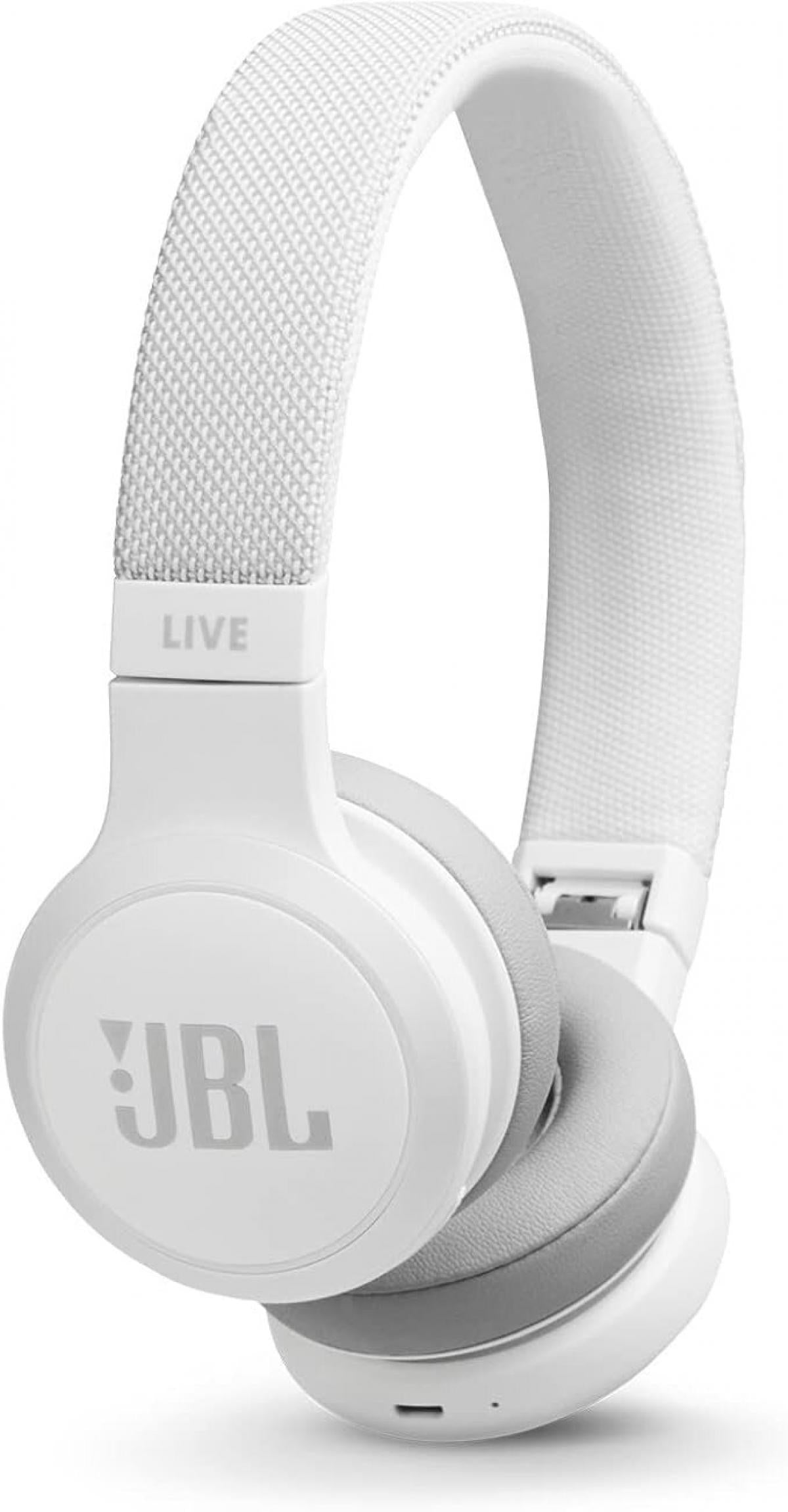 JBL Live 400BT Auriculares Bluetooth con Micrófono – Diadema Ajustable – Autonomía hasta 24h – Color Blanco