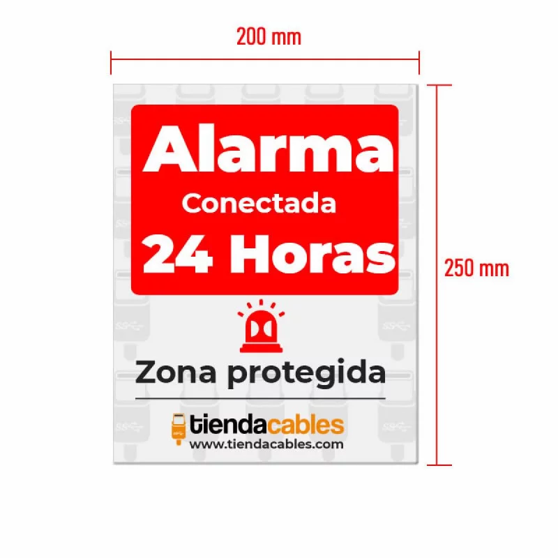 Cartel Alarma Conectada A4 PVC Expandido