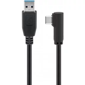 Cable Usb-c 90º a USB 3.0 Color Negro - De distintas medidas