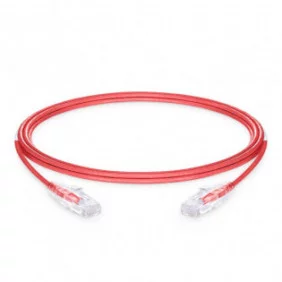 Cable Red Slim Cat.6A UTP LSZH 100% CU | 28AWG | 0,3 metros - Rojo