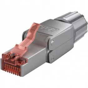 Conector RJ45 STP CAT 6 blindado sin herramientas - Gris